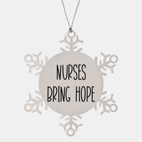 Load image into Gallery viewer, Nurse Christmas Ornament Nurses bring hope Ornament Appreciation Gift Nurse's Day Coworker Colleague Snowflake Ornament – front view
