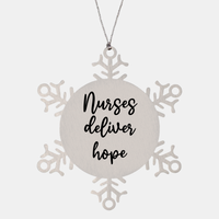Load image into Gallery viewer, Nurse Christmas Ornament Nurses deliver hope Ornament Appreciation Gift Nurse's Day Coworker Colleague Snowflake Ornament – front view
