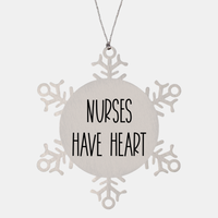 Load image into Gallery viewer, Nurse Christmas Ornament Nurses have heart Ornament Appreciation Gift Nurse's Day Coworker Colleague Snowflake Ornament – front view
