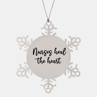 Load image into Gallery viewer, Nurse Christmas Ornament Nurses heal the heart Ornament Appreciation Gift Nurse's Day Coworker Colleague Snowflake Ornament – front view
