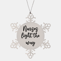 Load image into Gallery viewer, Nurse Christmas Ornament Nurses light the way Ornament Appreciation Gift Nurse's Day Coworker Colleague Snowflake Ornament – front view
