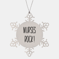 Load image into Gallery viewer, Nurse Christmas Ornament Nurses rock Ornament Appreciation Gift Nurse's Day Coworker Colleague Snowflake Ornament – front view
