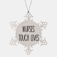 Load image into Gallery viewer, Nurse Christmas Ornament Nurses touch lives Ornament Appreciation Gift Nurse's Day Coworker Colleague Snowflake Ornament – front view
