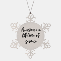 Load image into Gallery viewer, Nurse Christmas Ornament Nursing a lifetime of service Ornament Appreciation Gift Nurse's Day Coworker Colleague Snowflake Ornament – front view
