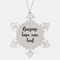 Load image into Gallery viewer, Nurse Christmas Ornament Nursing hope care heal Ornament Appreciation Gift Nurse's Day Coworker Colleague Snowflake Ornament – front view
