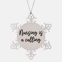 Load image into Gallery viewer, Nurse Christmas Ornament Nursing is a calling Ornament Appreciation Gift Nurse's Day Coworker Colleague Snowflake Ornament – front view
