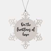 Load image into Gallery viewer, Nurse Christmas Ornament On the frontlines of hope Ornament Appreciation Gift Nurse's Day Coworker Colleague Snowflake Ornament – front view
