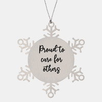 Load image into Gallery viewer, Nurse Christmas Ornament Proud to care for others Ornament Appreciation Gift Nurse's Day Coworker Colleague Snowflake Ornament – front view
