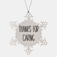 Load image into Gallery viewer, Nurse Christmas Ornament Thanks for caring Ornament Appreciation Gift Nurse's Day Coworker Colleague Snowflake Ornament – front view
