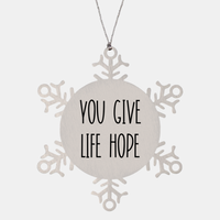 Load image into Gallery viewer, Nurse Christmas Ornament You give life hope Ornament Appreciation Gift Nurse's Day Coworker Colleague Snowflake Ornament – front view
