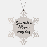 Load image into Gallery viewer, Nurse Christmas Ornament You make a difference every day Ornament Appreciation Gift Nurse's Day Coworker Colleague Snowflake Ornament – front view

