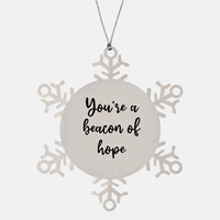 Load image into Gallery viewer, Nurse Christmas Ornament Youre a beacon of hope Ornament Appreciation Gift Nurse's Day Coworker Colleague Snowflake Ornament – front view
