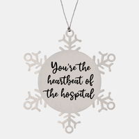 Load image into Gallery viewer, Nurse Christmas Ornament Youre the heartbeat of the hospital Ornament Appreciation Gift Nurse's Day Coworker Colleague Snowflake Ornament – front view
