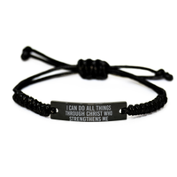 Load image into Gallery viewer, I Can Do All Things Through Christ Who Strengthens Me Bracelet, Religious Bracelet – front view
