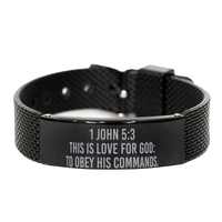 Load image into Gallery viewer, 1 John 5:3 This Is Love For God To Obey His Commands Bracelet – front view
