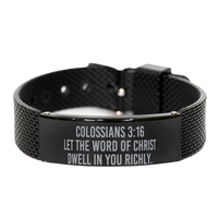 Load image into Gallery viewer, Colossians 3:16 Let The Word Of Christ Dwell In You Richly Bracelet – front view
