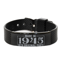 Load image into Gallery viewer, 1945 Birthday Bracelet for Him, Made in 1945 with Original Parts – front view
