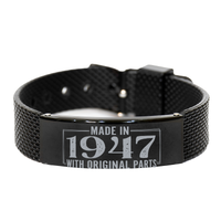Load image into Gallery viewer, 1947 Birthday Bracelet for Him, Made in 1947 with Original Parts – front view
