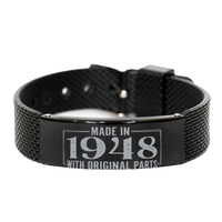 Load image into Gallery viewer, 1948 Birthday Bracelet for Him, Made in 1948 with Original Parts – front view
