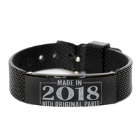 Load image into Gallery viewer, 2018 Birthday Bracelet for Him, Made in 2018 with Original Parts – front view
