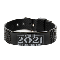 Load image into Gallery viewer, 2021 Birthday Bracelet for Him, Made in 2021 with Original Parts – front view

