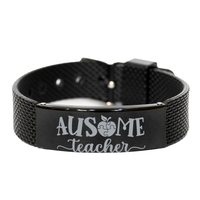 Load image into Gallery viewer, Ausome Teacher Bracelet, Autism Awareness, Autism Teacher Gift – front view
