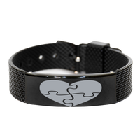 Load image into Gallery viewer, Autism Heart And Puzzle Bracelet, Autism Awareness Month – front view
