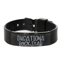Load image into Gallery viewer, Educational Rockstar Bracelet Teacher Jewelry for Men Teachers Day Bracelet – front view
