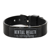 Load image into Gallery viewer, Mental Health Is Everything Bracelet Mantra – front view
