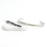 Load image into Gallery viewer, Just Breathe Cuff Bracelet - Gift for Him, Inspirational Jewelry
