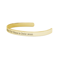Load image into Gallery viewer, Romans 8:1 Bracelet - Christian Cuff Bracelet for Women - No condemnation for those in Christ Jesus
