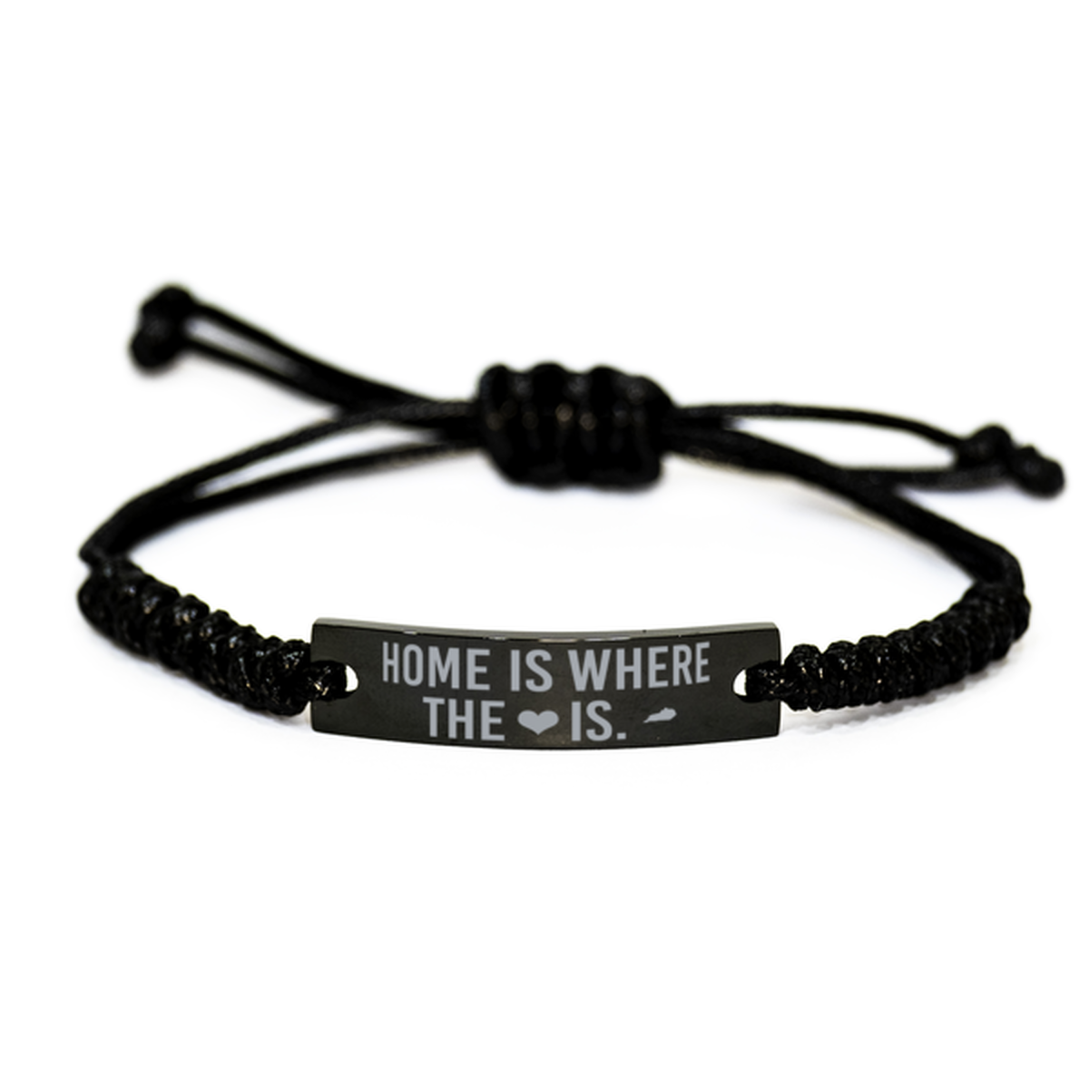 Kentucky Bracelet Home State Gift for Men Women Black Rope Bracelet