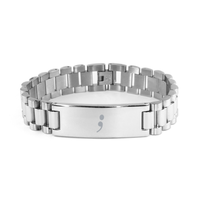 Load image into Gallery viewer, Semi Colon Bracelet Semicolon Stainless Steel Ladder Bracelet for Him Men
