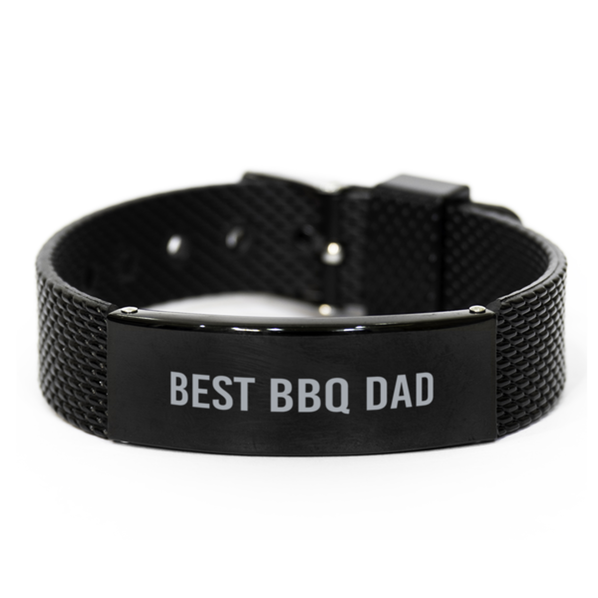 Dad Bracelet from Son Best BBQ Dad Bracelet Fathers Day Christmas Birthday Adjustable Black Mesh Bracelet