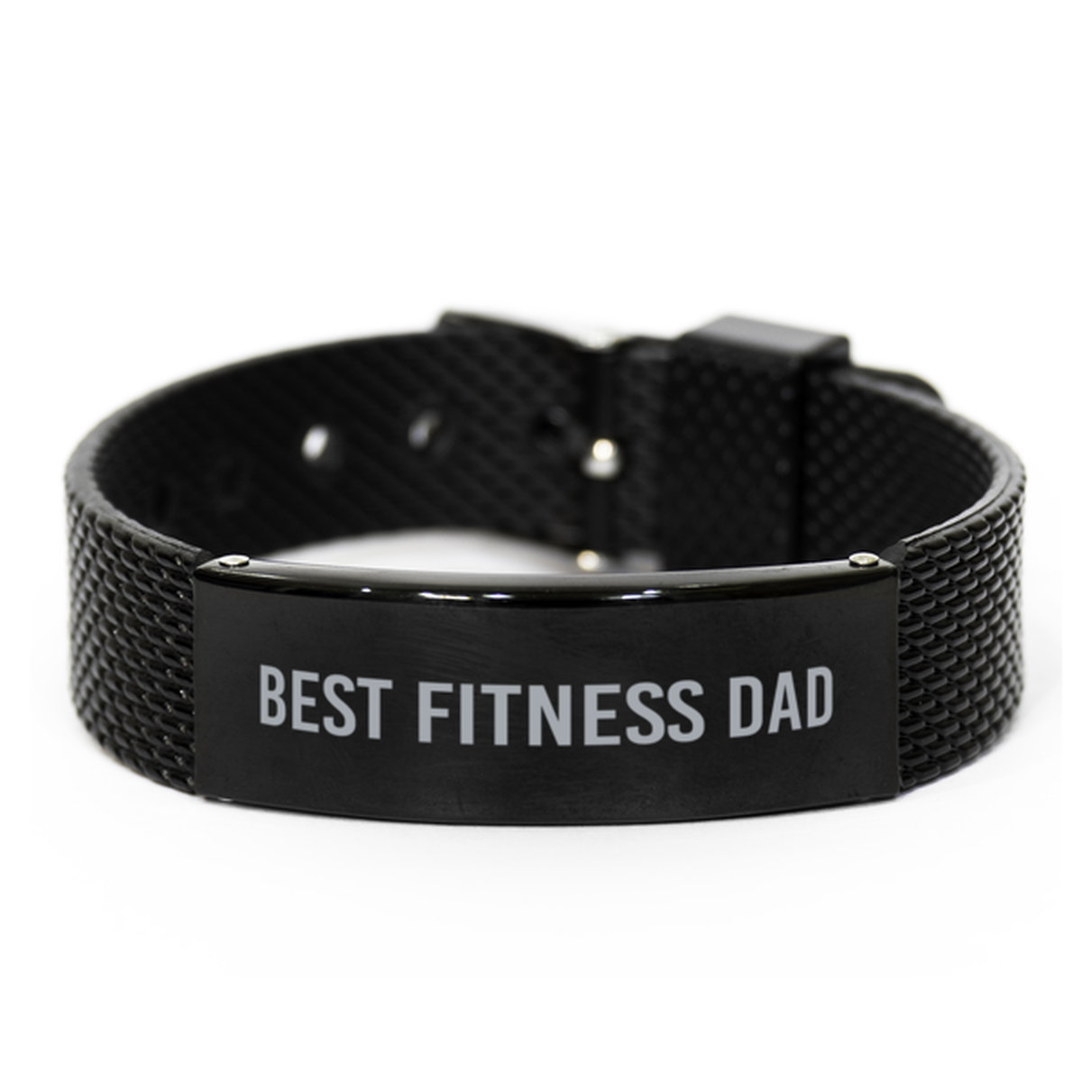 Dad Bracelet from Son Best Fitness Dad Bracelet Fathers Day Christmas Birthday Adjustable Black Mesh Bracelet