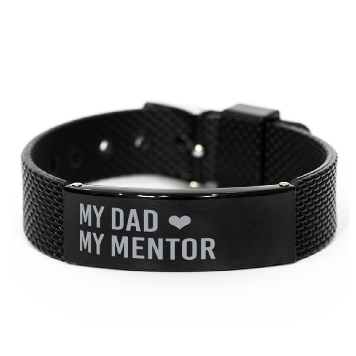 Dad Bracelet from Son My Dad My Mentor Bracelet Fathers Day Christmas Birthday Adjustable Black Mesh Bracelet