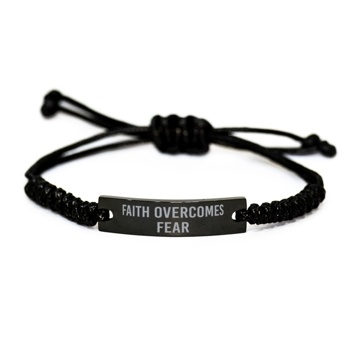Faith Overcomes Fear Bracelet Cancer Mantra Bracelets for Men Christmas Gift Birthday Gift for Him Cancer Awareness Month Women Her