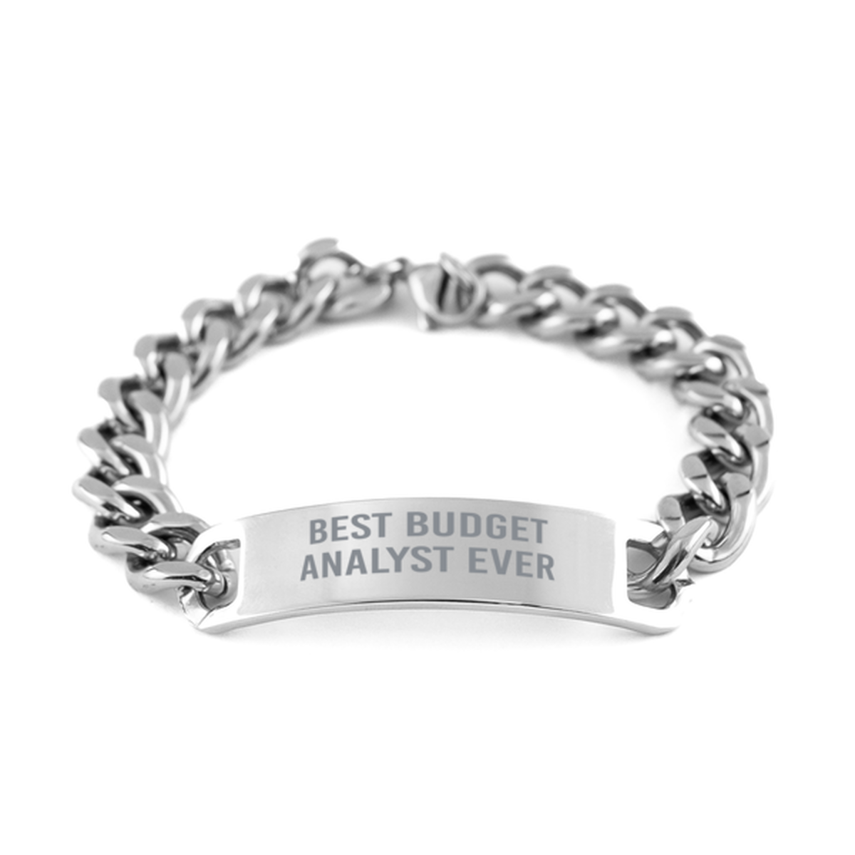 Best Budget Analyst Ever Gift for Him Men Stainless Steel Cuban Link Bracelet Coworker Jewelry