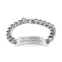 Load image into Gallery viewer, Best Genetic Counselor Ever Gift for Him Men Stainless Steel Cuban Link Bracelet Coworker Jewelry
