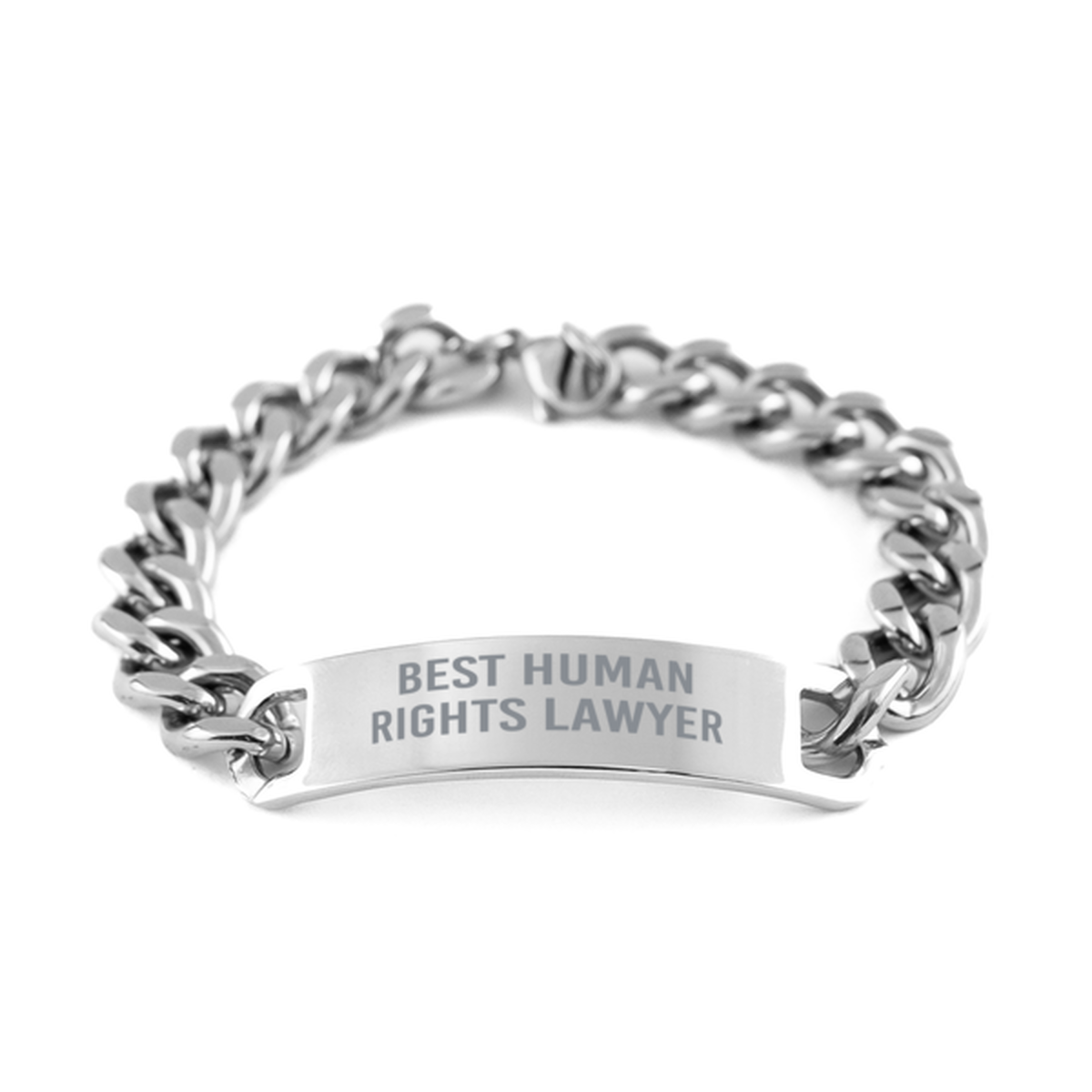 Best Human Rights Lawyer Ever Gift for Him Men Stainless Steel Cuban Link Bracelet Coworker Jewelry
