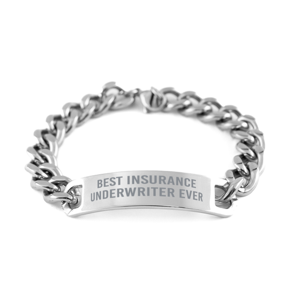 Best Insurance Underwriter Ever Gift for Him Men Stainless Steel Cuban Link Bracelet Coworker Jewelry