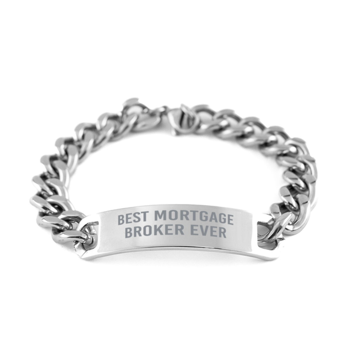 Best Mortgage Broker Ever Gift for Him Men Stainless Steel Cuban Link Bracelet Coworker Jewelry