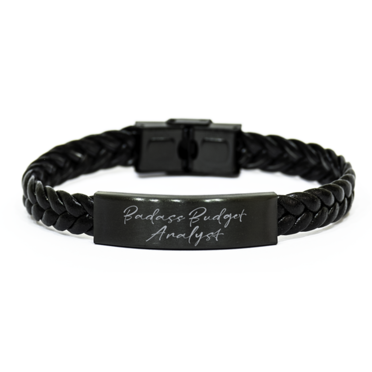 Badass Budget Analyst Gift for Her Women Braided Bracelet Funny Coworker Jewelry Him Men