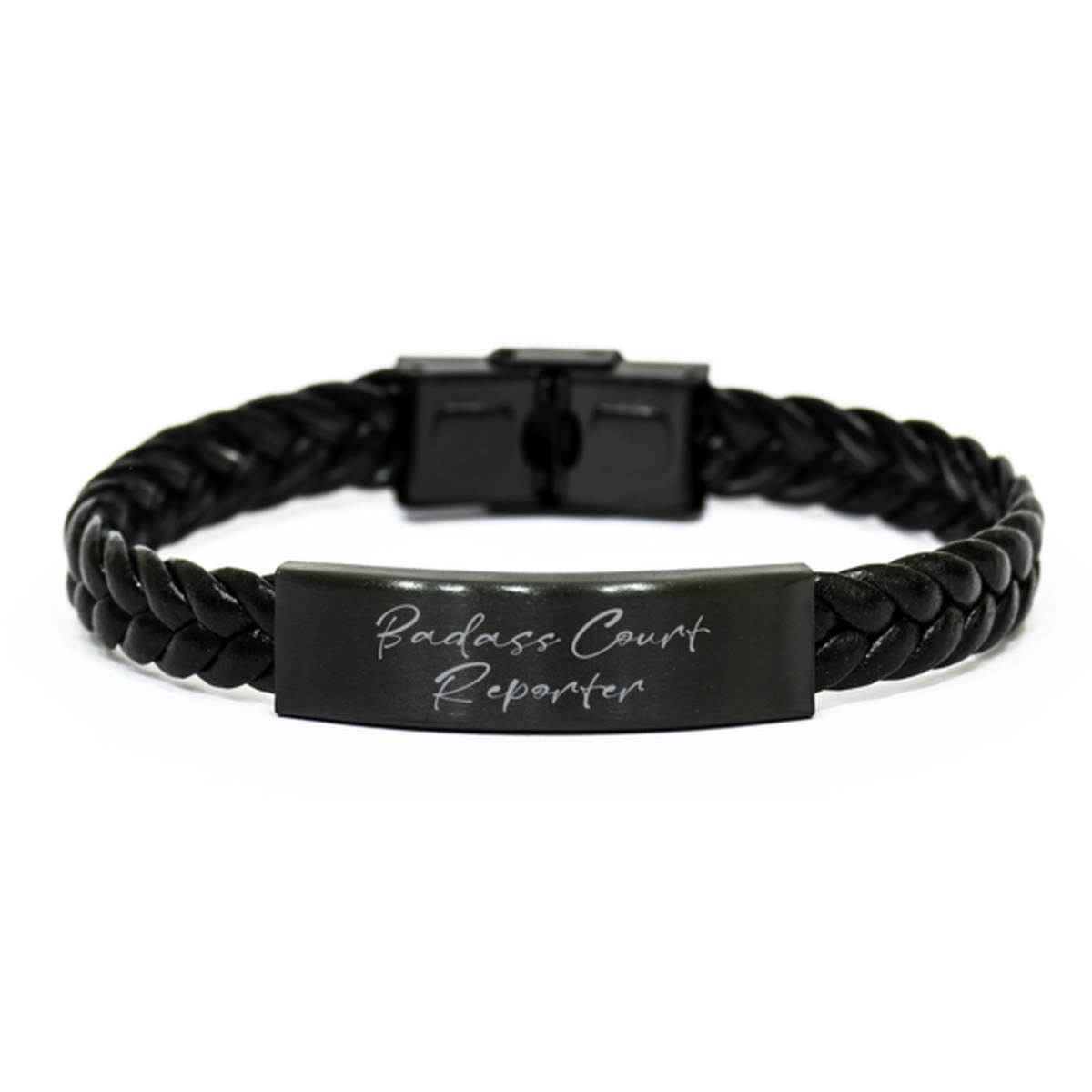 Badass Court Reporter Gift for Her Women Braided Bracelet Funny Coworker Jewelry Him Men