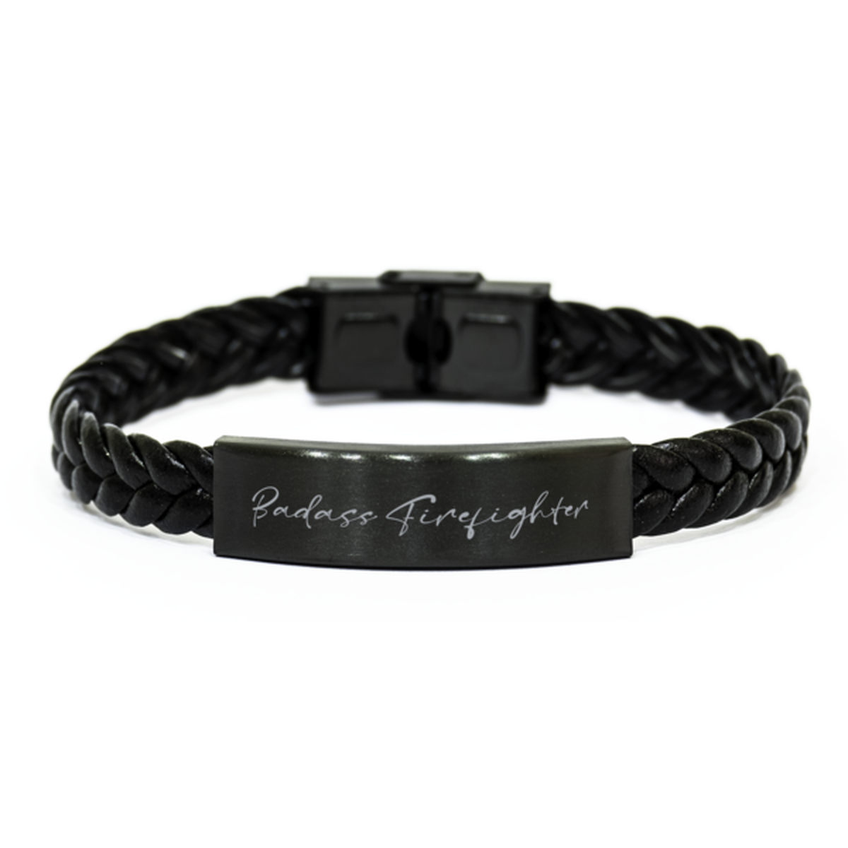 Badass Firefighter Gift for Her Women Braided Bracelet Funny Coworker Jewelry Him Men