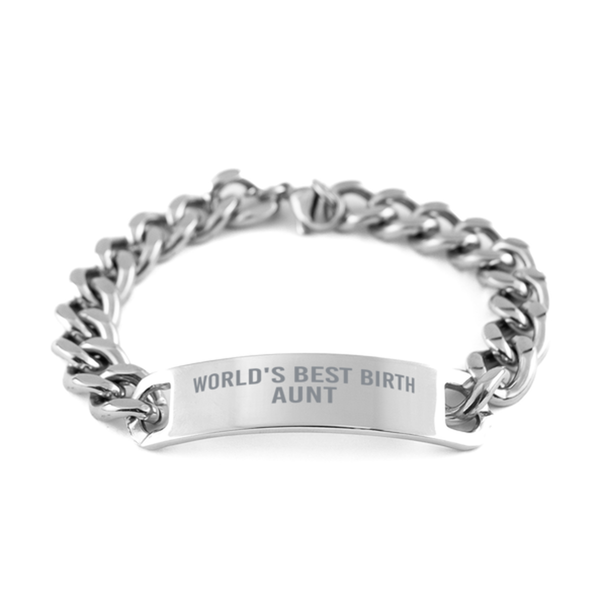 Worlds Best Birth Aunt Bracelet Stainless Steel Cuban Link Bracelet Him Men