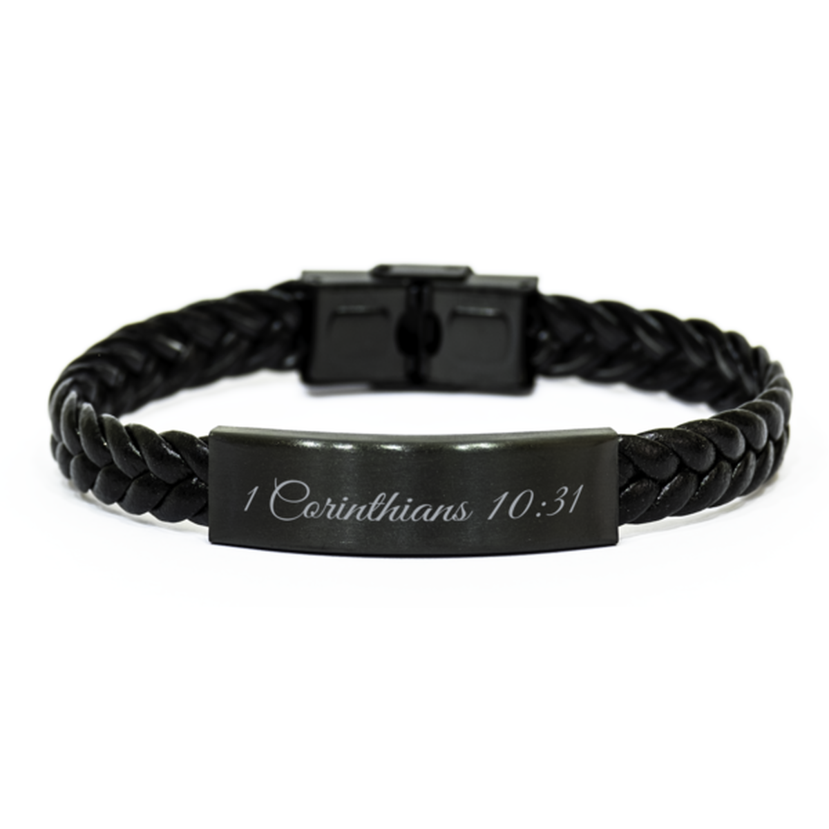 1 Corinthians 10 31 Bracelet Braided Leather