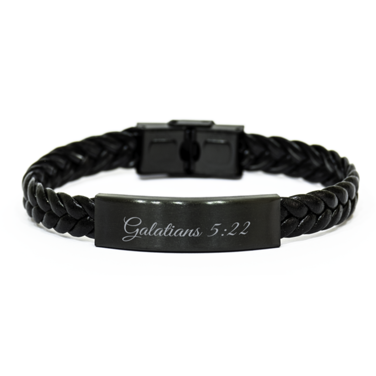 Galatians 5 22 Bracelet Braided Leather