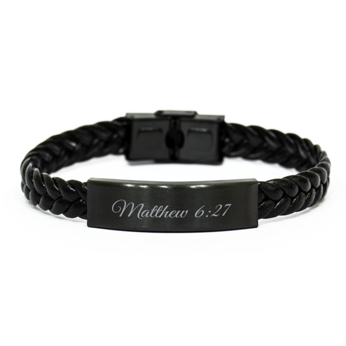 Matthew 6 27 Bracelet Braided Leather