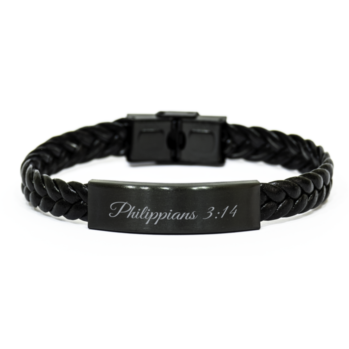 Philippians 3 14 Bracelet Braided Leather